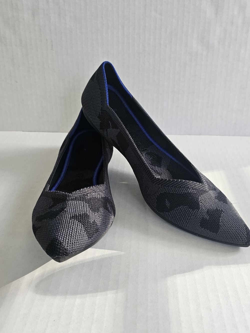 Rothy's The Point Gray Camo Flats Size 10 Slip On Pointed Toe Washable Knit